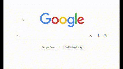 An animated image of someone typing on Google's search bar "what are search queries"