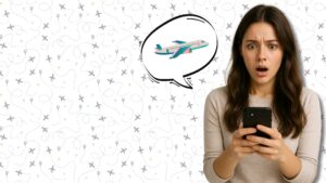 A girl looking at her phone. She seems surprised as if she was looking at the news. This represents the shock some expirienced when receiving the news that Qatar is gifting a $400M Jet and the controversy around it.