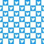 A pattern full of little Twitter.now logos.