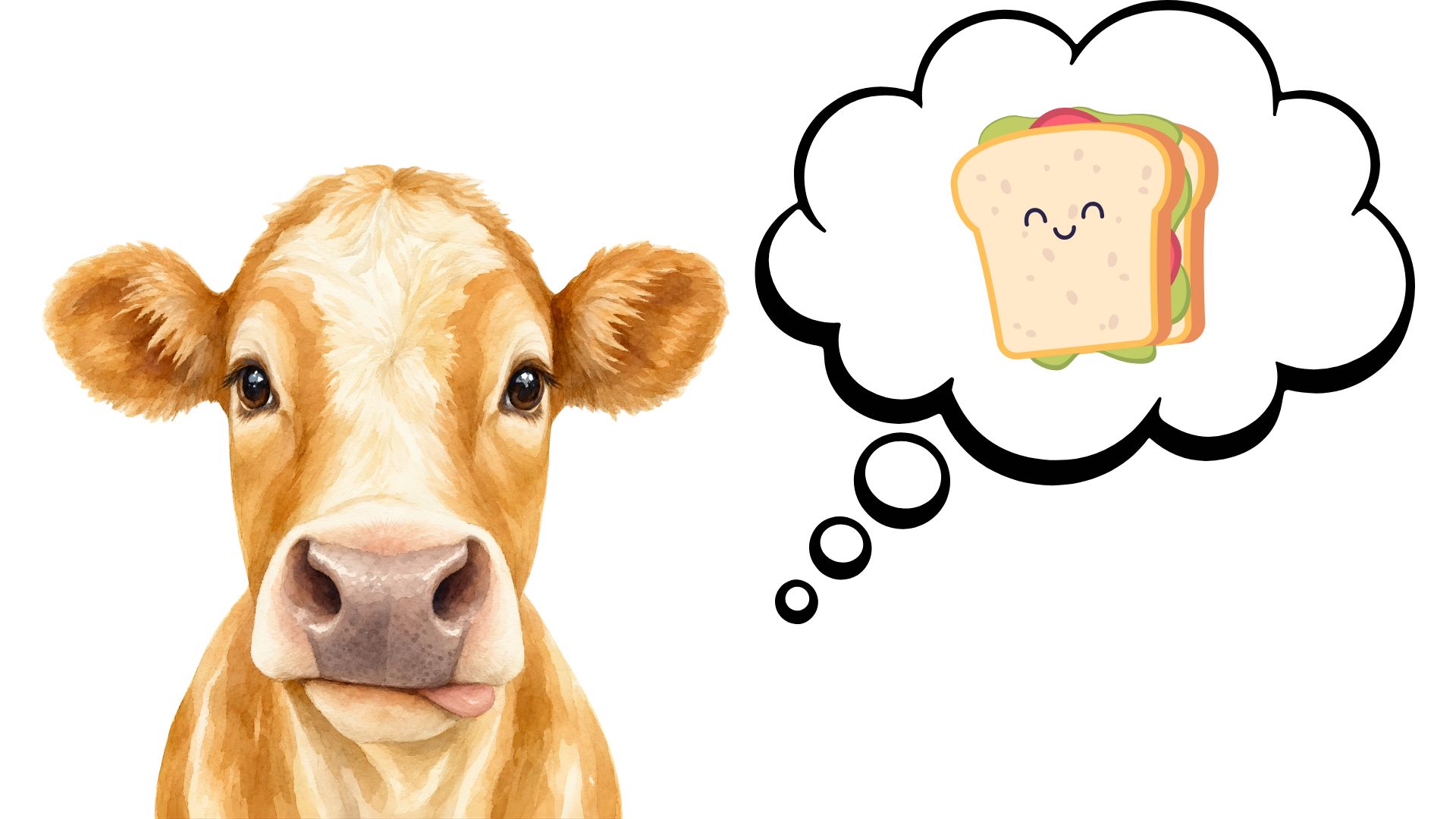 A cow thinking of a sandwich, because this article is about the Best way to microwave a sandwich for a cow and not about SEO and ranking.