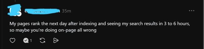 A thread post responding to our original post about SEO